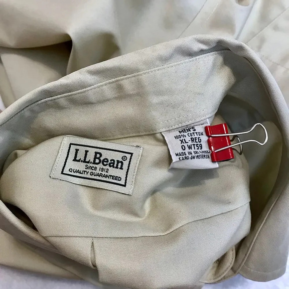 L.L. Bean Beige Button Down Shirt Men XL Reg - Picture 7 of 9